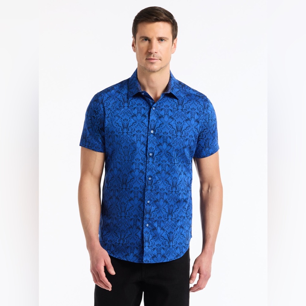 New Robert Graham HIGHLAND SHORT SLEEVE BUTTON DOWN SHIRT